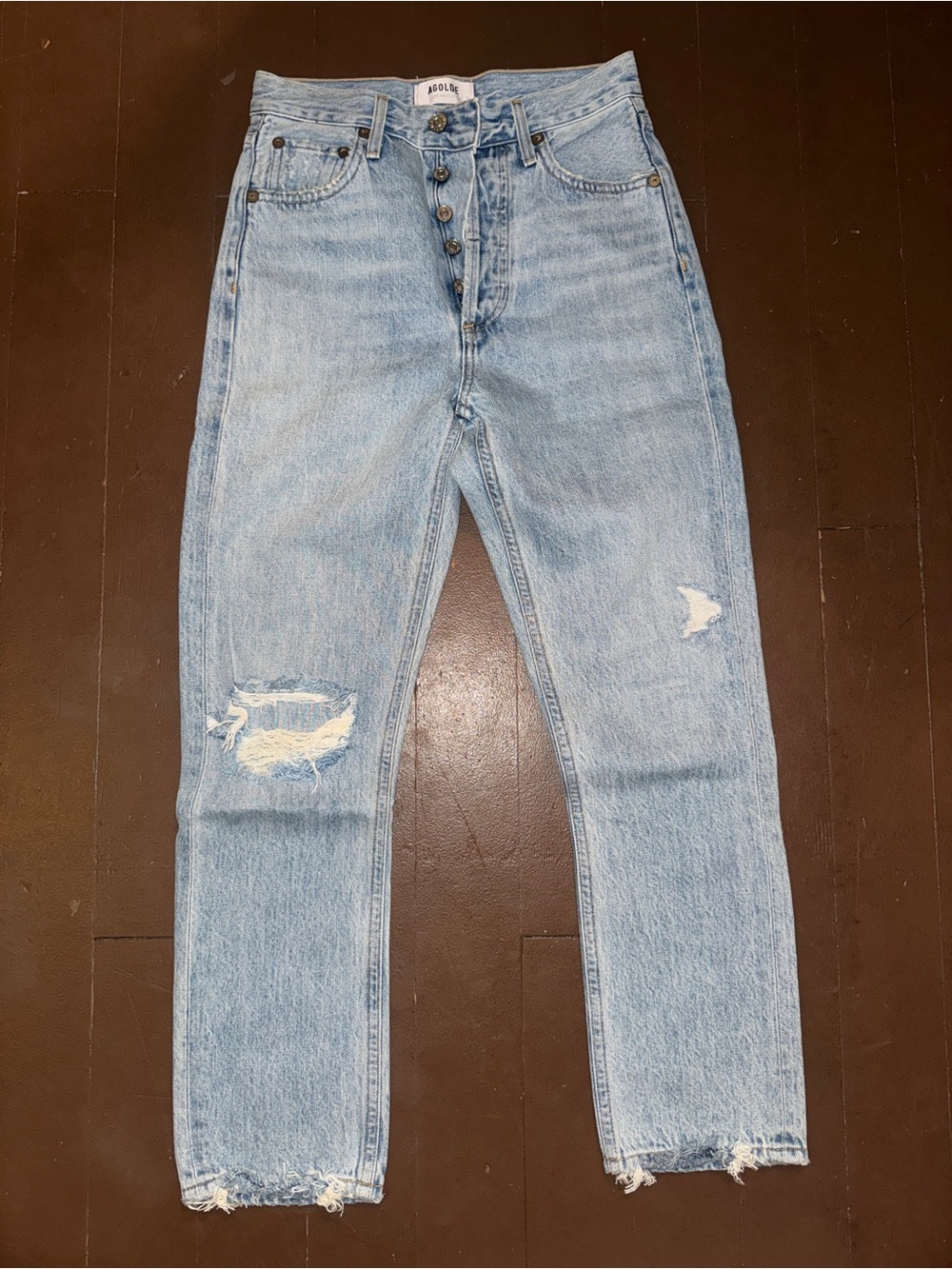 Agolde Light Blue Distressed Jeans